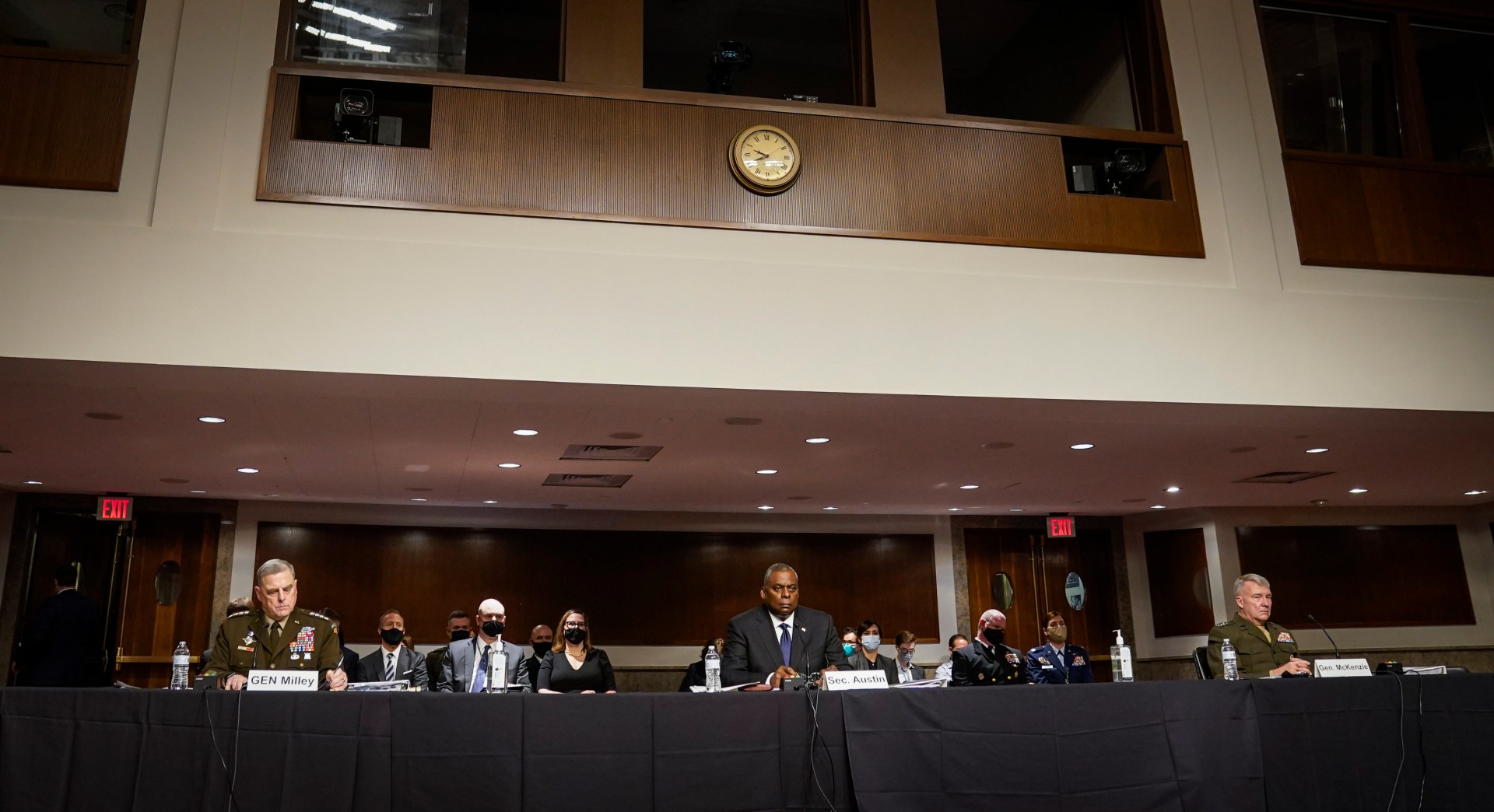 Three Pentagon officials, Defense Secretary Lloyd Austin, Joint Chiefs of Staff Chairman Gen. Mark Milley, and head of the Central Command Gen. Frank McKenzie, testified on Afghanistan and China.