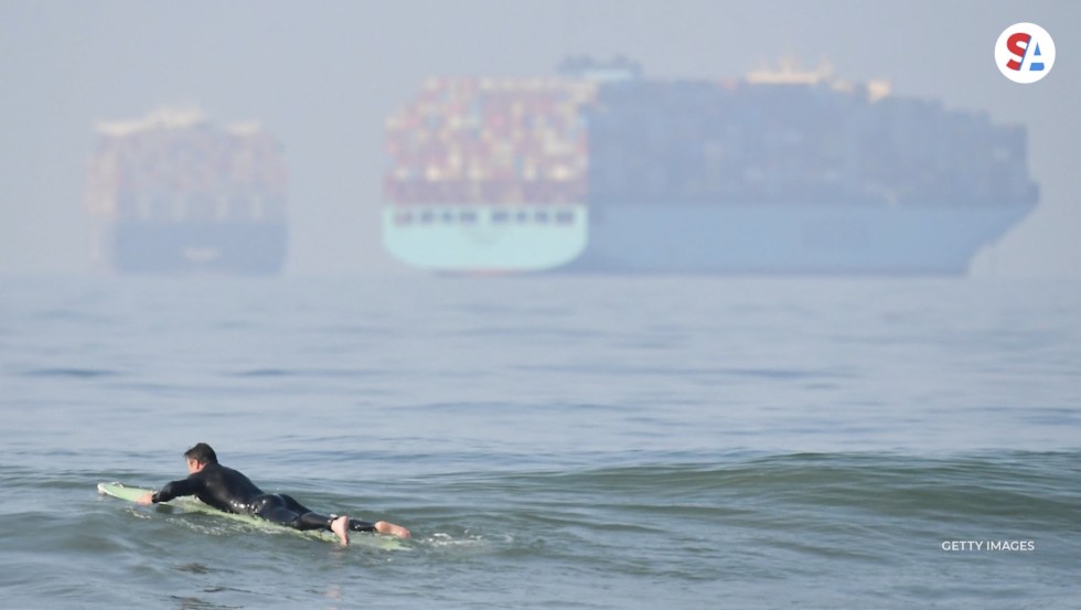 Cargo ships are backed up at California ports, spelling trouble for Christmas shoppers.