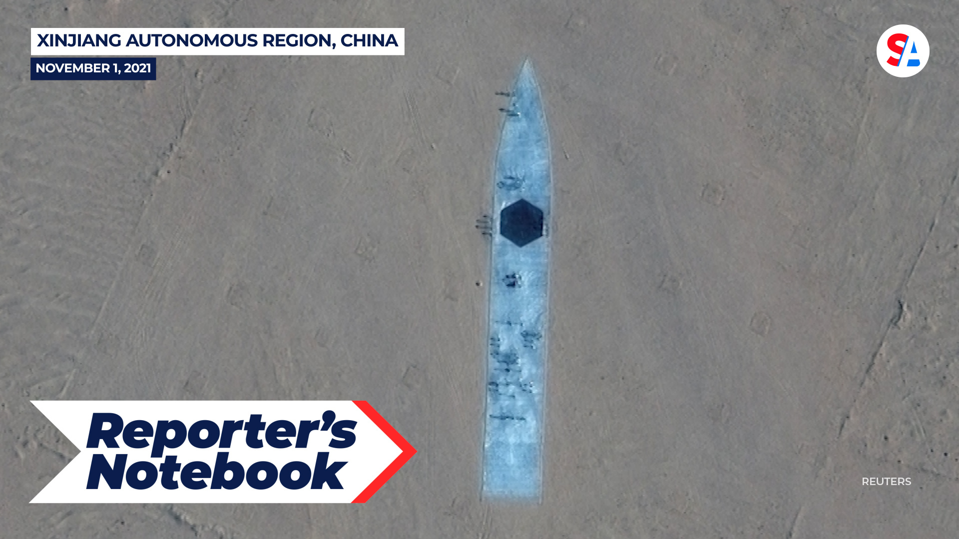 Satellite images revealed China's suspicious mockups of US warships as tension grows between the two countries over Taiwan's independence.