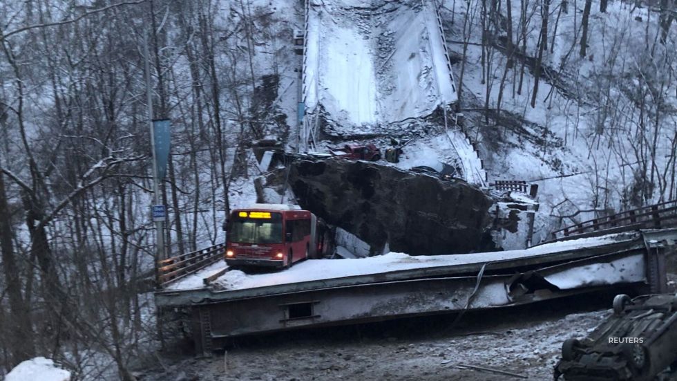 A bridge collapse was reported in Pittsburgh.