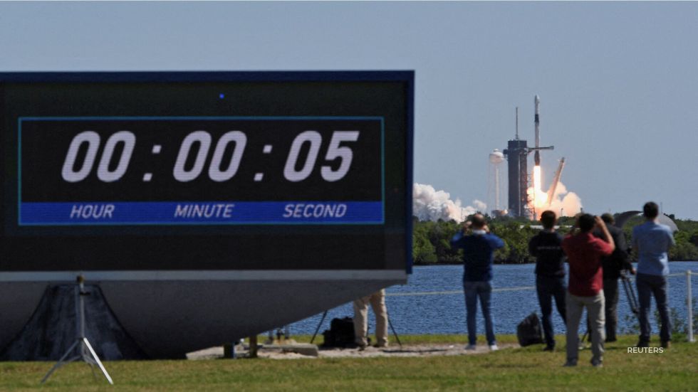 SpaceX has launched its first private charter flight. The three rich businessmen are expected to arrive at the space station on Saturday.