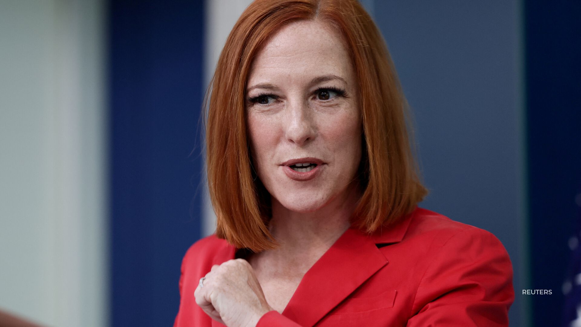 Jen Psaki mentioned Section 230 in response to a question about Elon Musk buying Twitter.