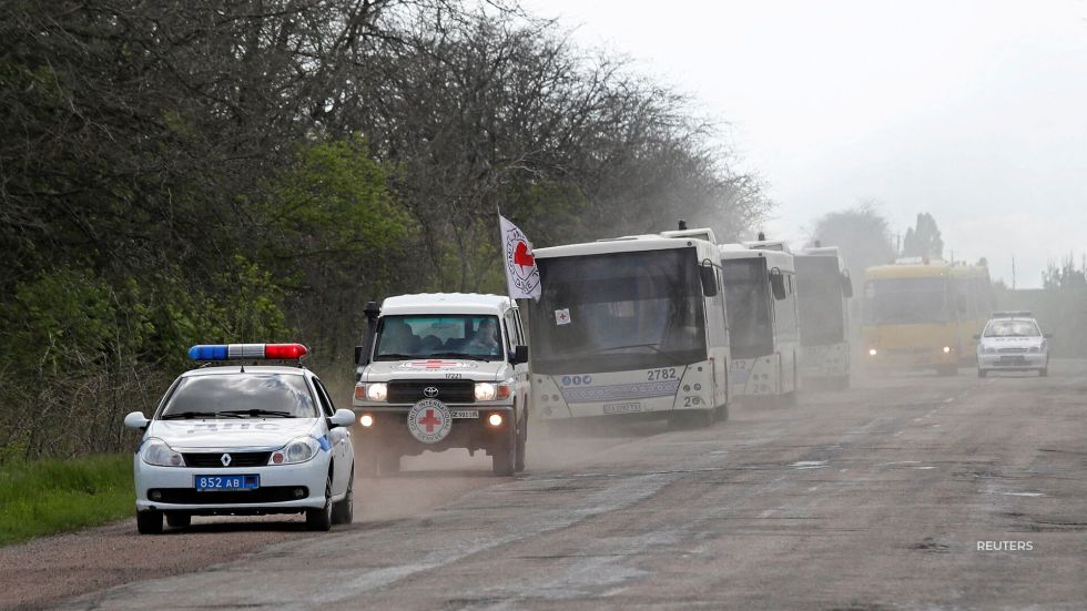 Evacuations from a steel plant in Mariupol began over the weekend.