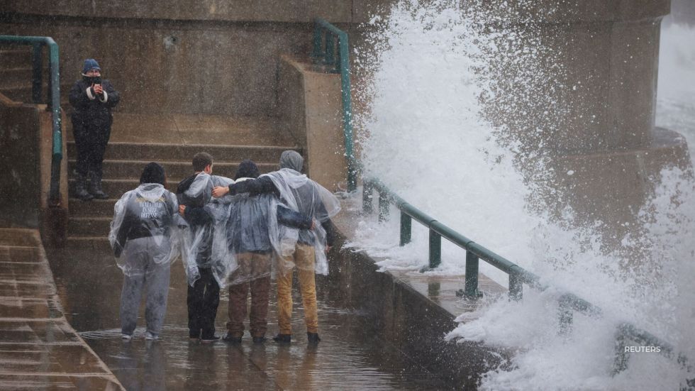 A strong storm system blowing in from the northeast has dropped as much as three feet of snow in the Northeast.