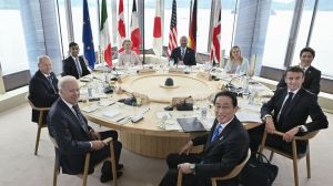 During the first day of the G-7 summit in Hiroshima, Japan, world leaders have discussed imposing tougher sanctions against Russia.