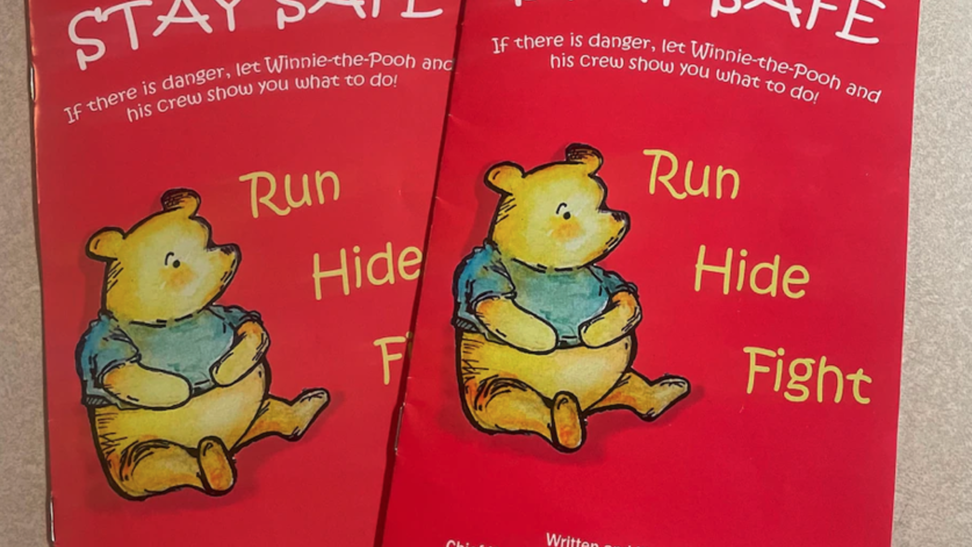Parents and teachers in Texas are voicing concerns after students received Winnie-the-Pooh books advising them on active shooter situations.