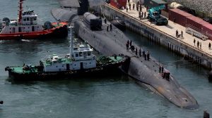 A nuclear-powered submarine from the United States arrived in South Korea. The USS Michigan's arrival was the first of its kind in six years.
