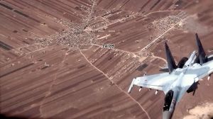 The Air Force released video that appears to show Russian fighter jets harassing several U.S. drones in Syria on Wednesday, June 5.