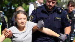Climate activist Greta Thunberg was fined by a Swedish court for disobeying police during a protest at an oil facility.