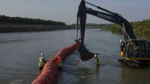 A hearing was set for Tuesday where a judge will consider whether Texas can keep the floating buoy barrier it constructed in the Rio Grande.