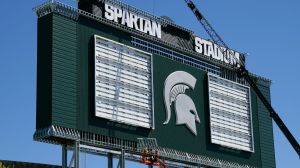 Michigan State University apologized for putting a picture of Adolf Hitler on its videoboard before Saturday's Oct. 21 football game