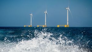 The turbines will have floating platforms to accommodate the deep waters, unlike those in offshore wind projects along the East Coast.