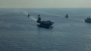 The U.S. deployed the USS Gerald Ford aircraft carrier, guided-missile destroyers, and jet fighters to support Israel and deter enemies.