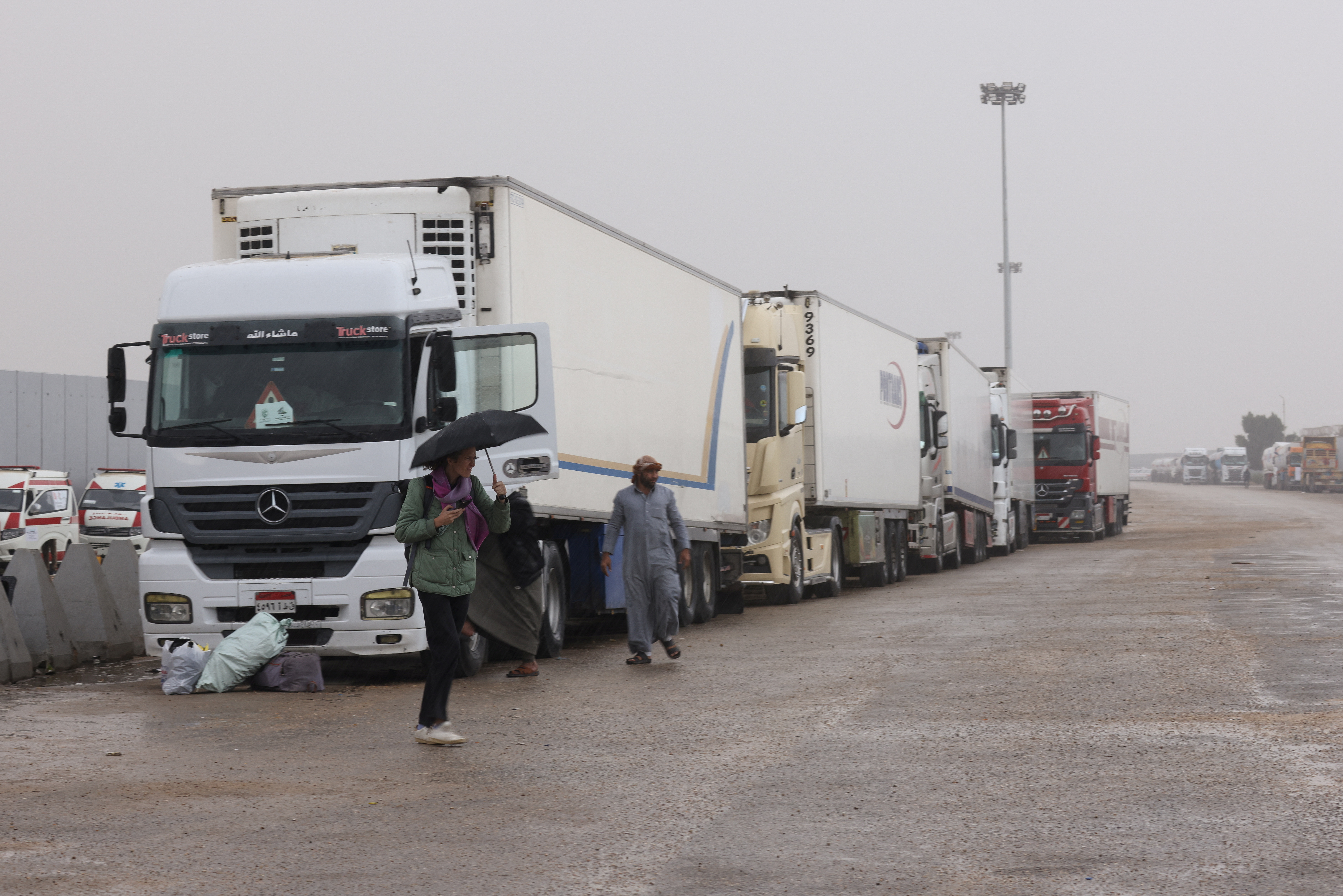 Hundreds Of Humanitarian Aid Trucks Head To Gaza