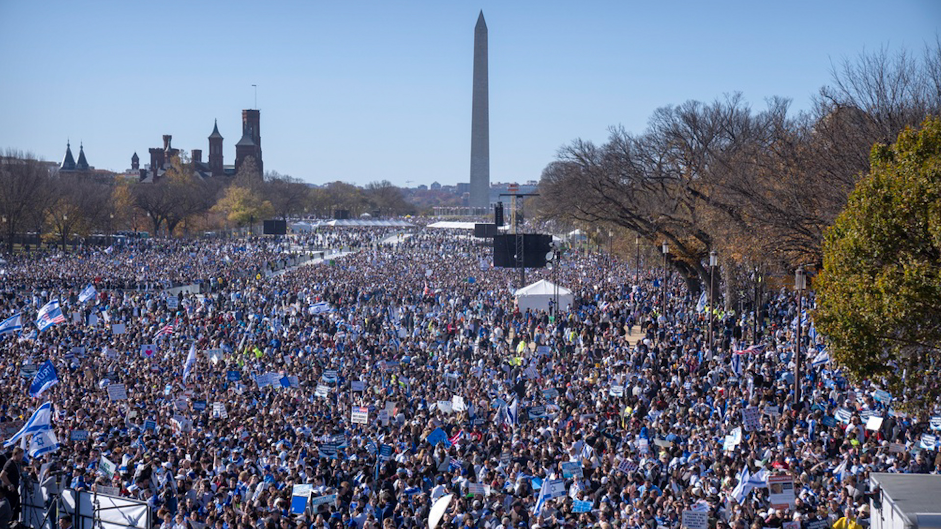 Tens of thousands gathered at the National Mall in a show of solidarity with Israel as it wages war in Gaza.