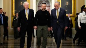 Ukraine President Volodymyr Zelenskyy visited Congress and President Biden as lawmakers try to secure a deal to provide more aid.