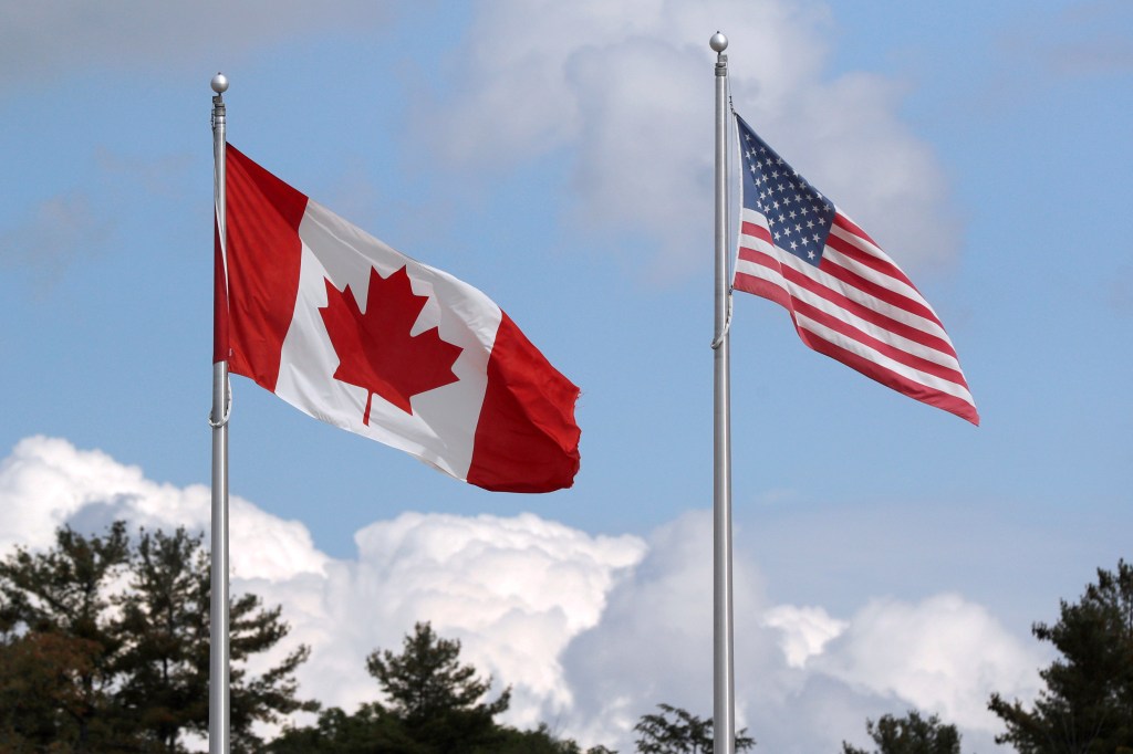 The RCMP in Quebec, Canada, showcased a Black Hawk helicopter along the Canada-U.S. border in a show of enhanced security efforts.