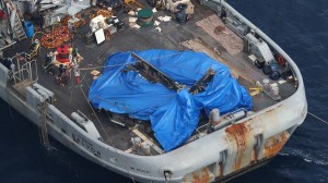 A U.S. military ship is recovering wreckage believed to be from a crashed U.S. Air Force V-22 Osprey off the southwestern coast of Japan. The Osprey, based at Yokota Air Base and carrying eight passengers, crashed on November 29 during routine training in Kagoshima Prefecture.