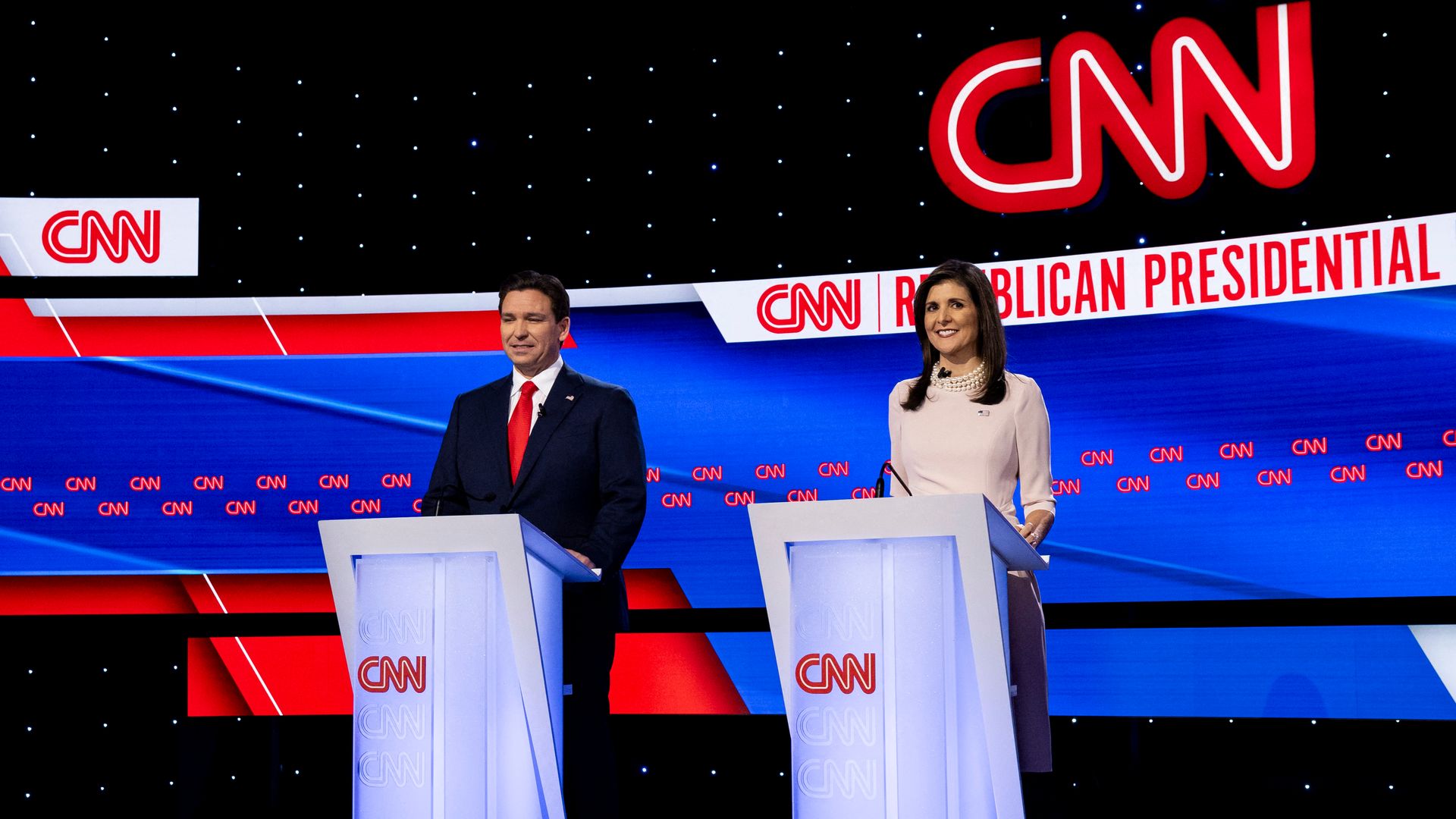 Two Republican candidates took the debate stage while the GOP frontrunner, former President Donald Trump held a town hall at the same time.