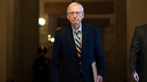 Minority Leader McConnell told Republicans he supports working toward a border security deal to go with aid for Ukraine, Israel and Taiwan.