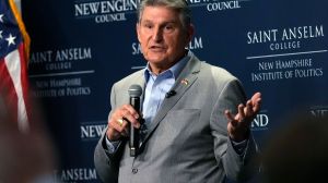 West Virginia Sen. Joe Manchin spoke at Politics and Eggs, a political forum that's a must for presidential candidates.
