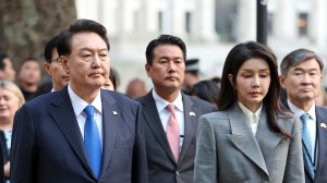 The first lady of South Korea is being accused of accepting a lavish gift, which may jeopardize her husband's reelection chances.