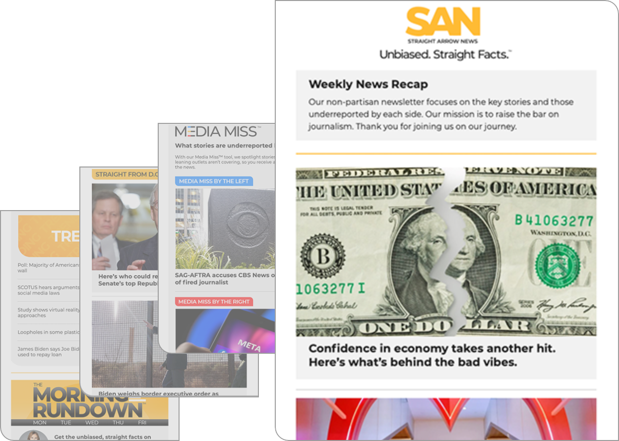 Screenshots of the Weekly Recap Newsletter email displaying headlines and thumbnail images.