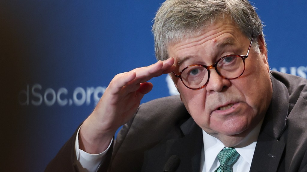 Mr. Barr believes the progressive agenda poses a real danger to democracy, calling the Biden administration's continuation national suicide.