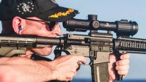 The U.S. Navy is being mocked online for posting a photo on social media showing a commanding officer firing a gun with the scope backwards.
