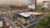 During heavy rain and thunderstorms in Mumbai, India, a large billboard collapsed, resulting in 14 fatalities and at least 74 injuries.