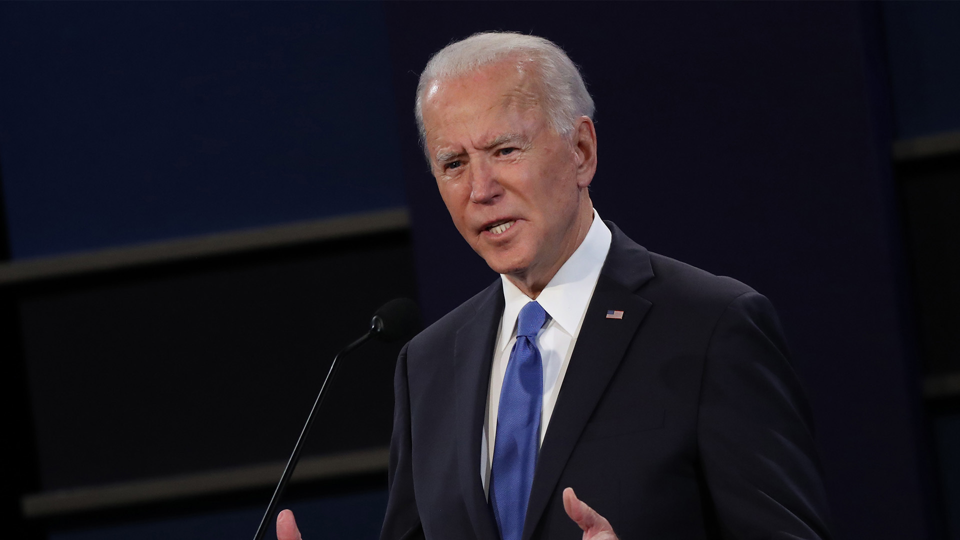 Biden won CNN's coin toss, which allowed him to choose between stage placement or the opportunity to give the final remarks of the debate.
