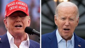During a campaign speech in Florida, former President Donald Trump challenged President Joe Biden to another debate and a golf match.