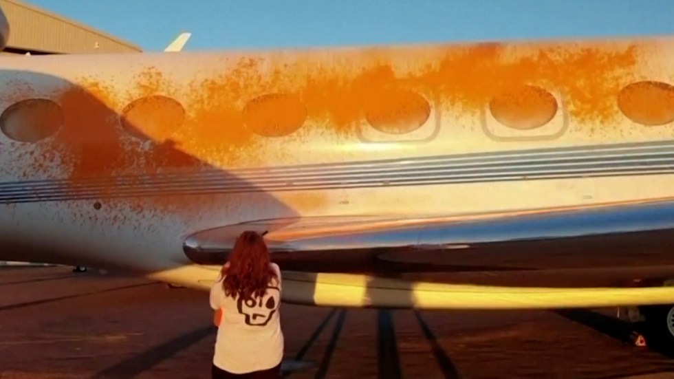 Climate activists target Taylor Swift's private jets at U.K. airport and Stonehenge, using spray paint to send a message.