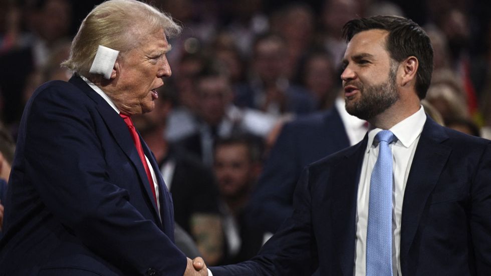 Former President Donald Trump arrived at the Republican National Convention where Ohio Senator J.D. Vance was nominated as his running mate.