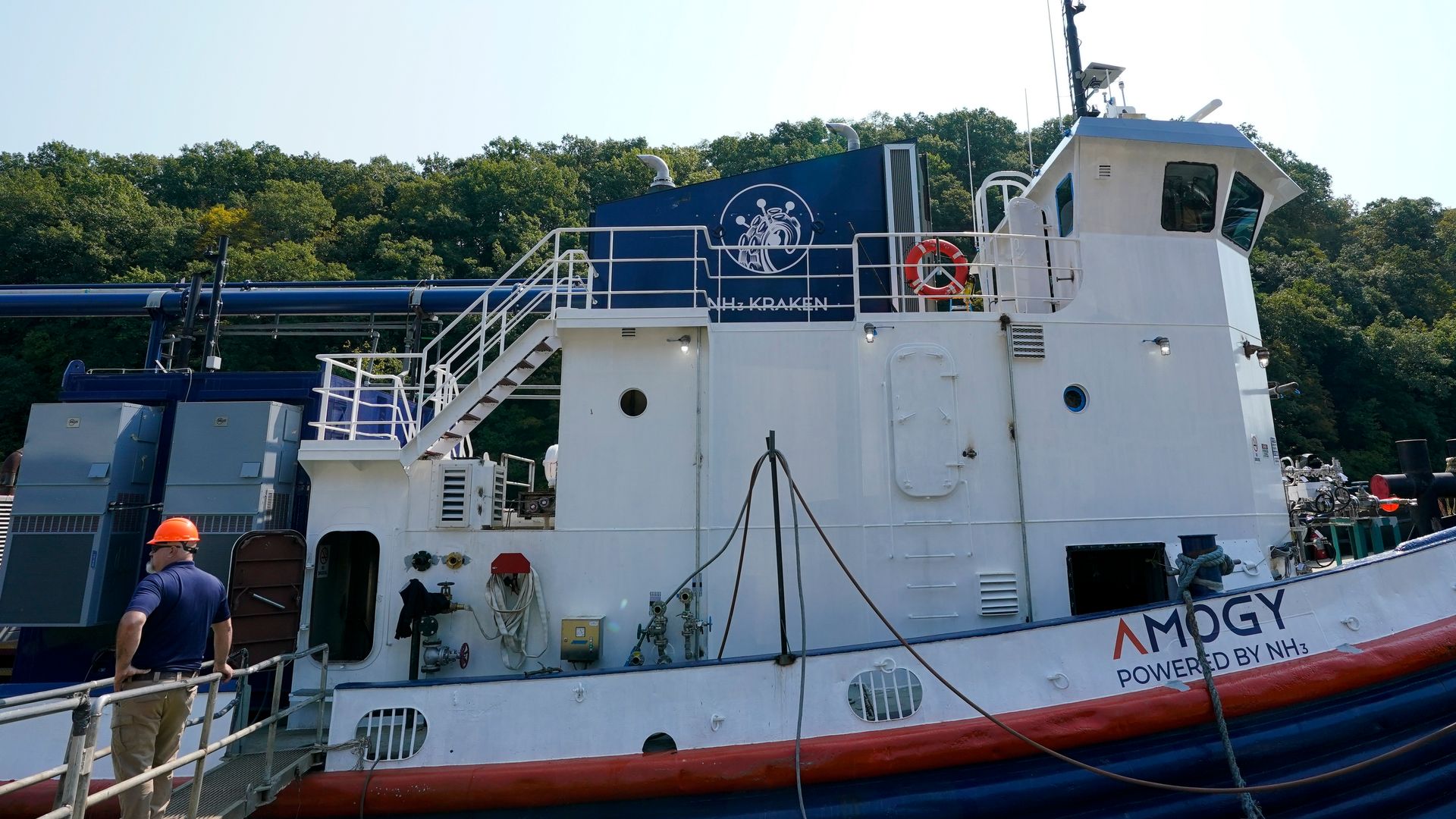 The first ammonia-powered tugboat set sail on New York's Hudson River Sunday.