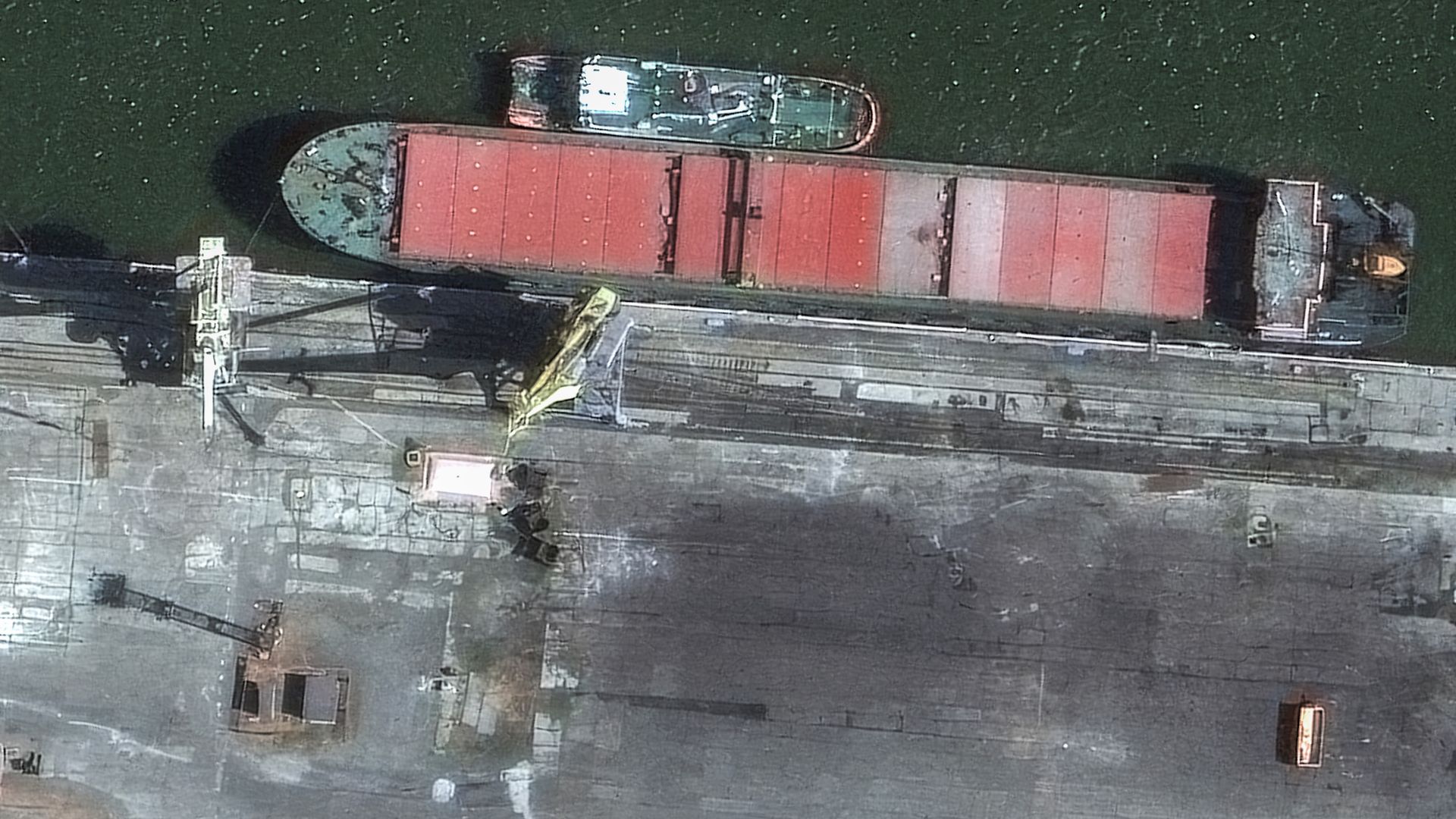 New satellite imagery released on Wednesday, Sept. 11, appears to show a Russian ship transporting Iranian ballistic missiles earlier this month.