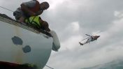 The rescue was captured on video from the point of view of the rescue swimmer, everyone appears to be okay.