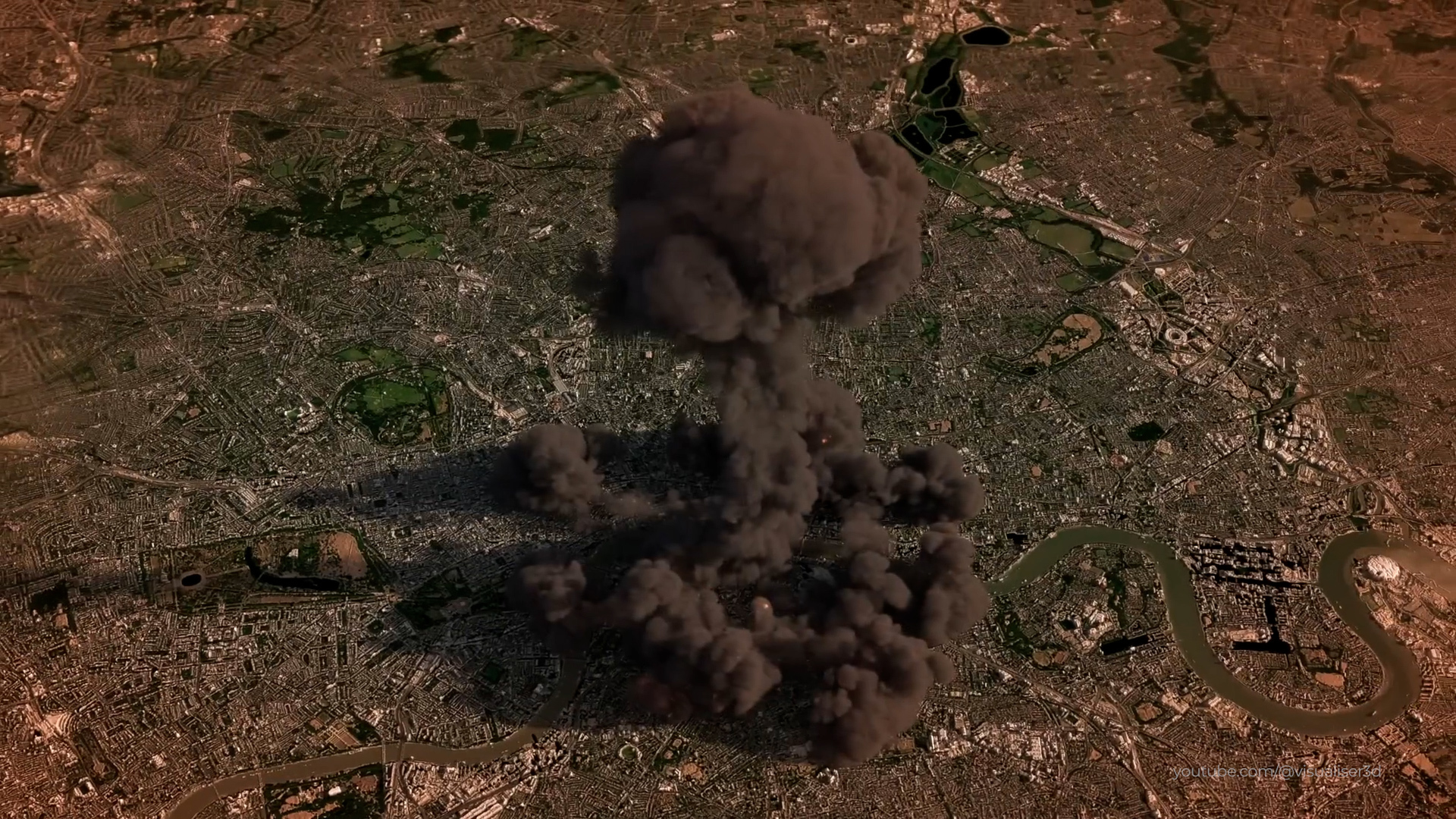 A simulated nuclear strike on London has been broadcast by a pro-Putin TV channel, showing carnage and detailing numbers of casualties.