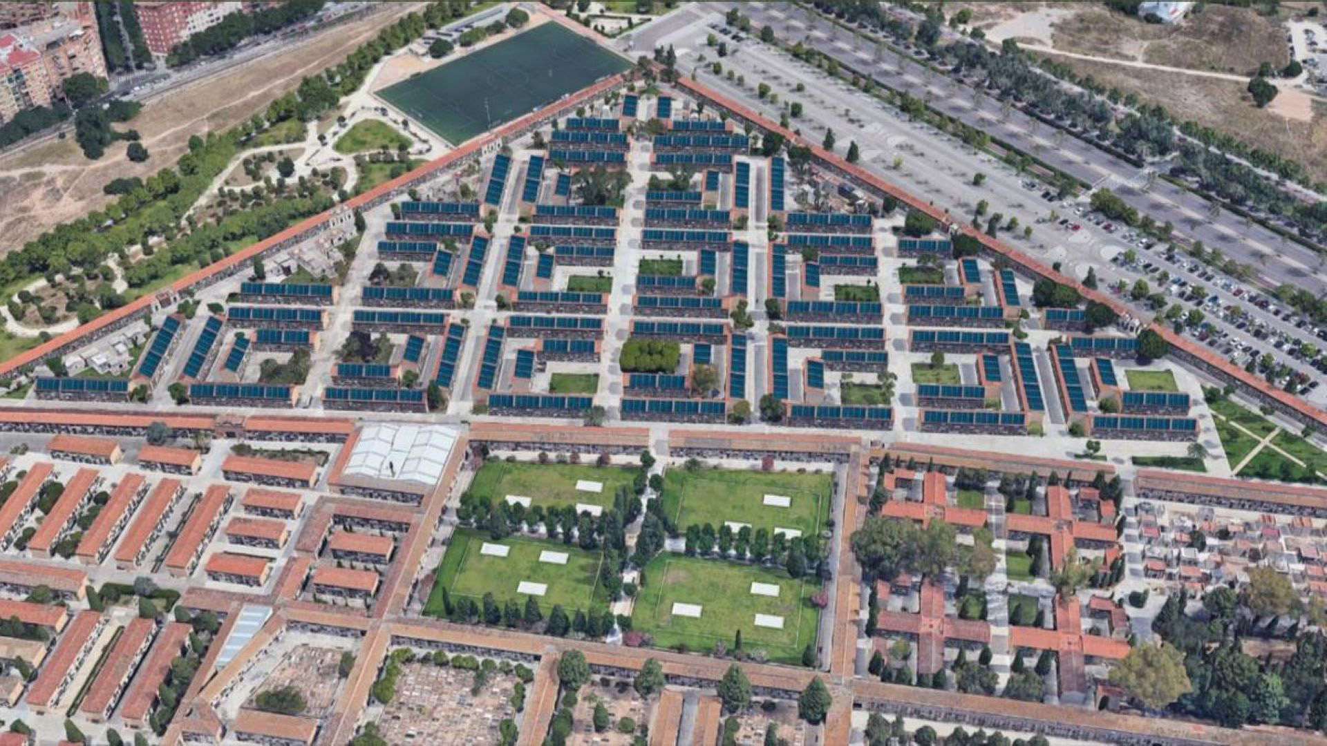 Spain is building its largest urban solar farm over cemeteries in Valencia, as families of the deceased claim they were not consulted.