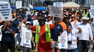 The east and gulf coast port strike continues, as longshoremen demand a massive pay raise and protection from automation.