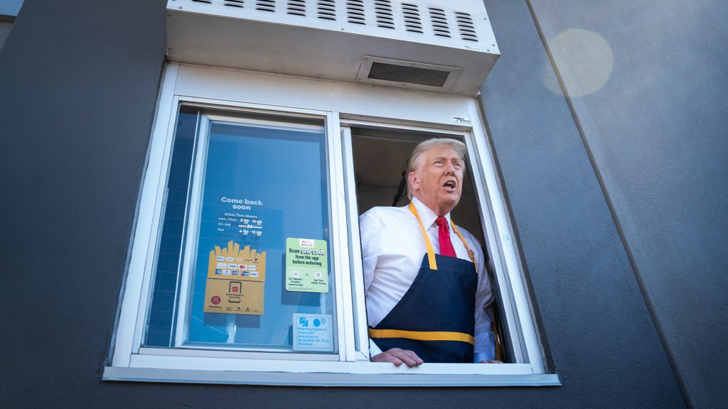 Former President Donald Trump is selling a $100 'MAGADonald’s' shirt after his drive-thru appearance at a Pennsylvania McDonald’s.