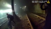 A Seattle police officer rescued a man experiencing a mental health crisis from train tracks, pulling him to safety in just seconds