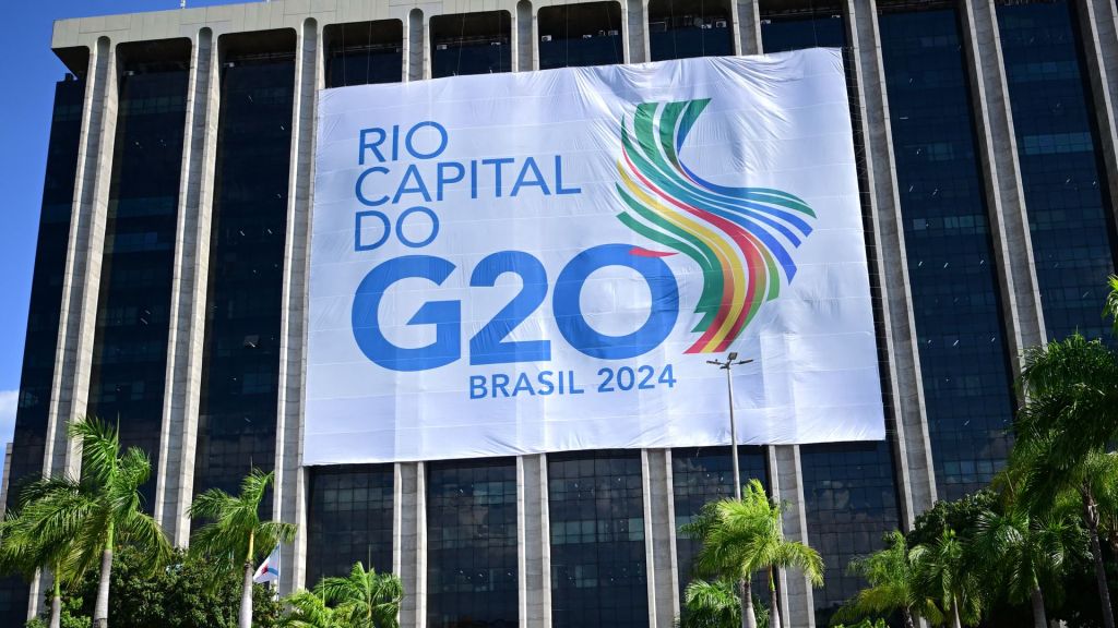 G20 leaders are meeting in Brazil to discuss climate financing and poverty, amid concerns about Donald Trump's potential return to power.