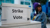 Service workers at Charlotte Douglas International Airport went on strike as the busiest travel week of the year begins.