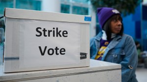 Service workers at Charlotte Douglas International Airport went on strike as the busiest travel week of the year begins.