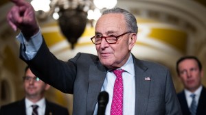 A group of Democratic governors is reportedly pushing Senate Majority Leader Chuck Schumer to take a stronger stance against President Donald Trump.