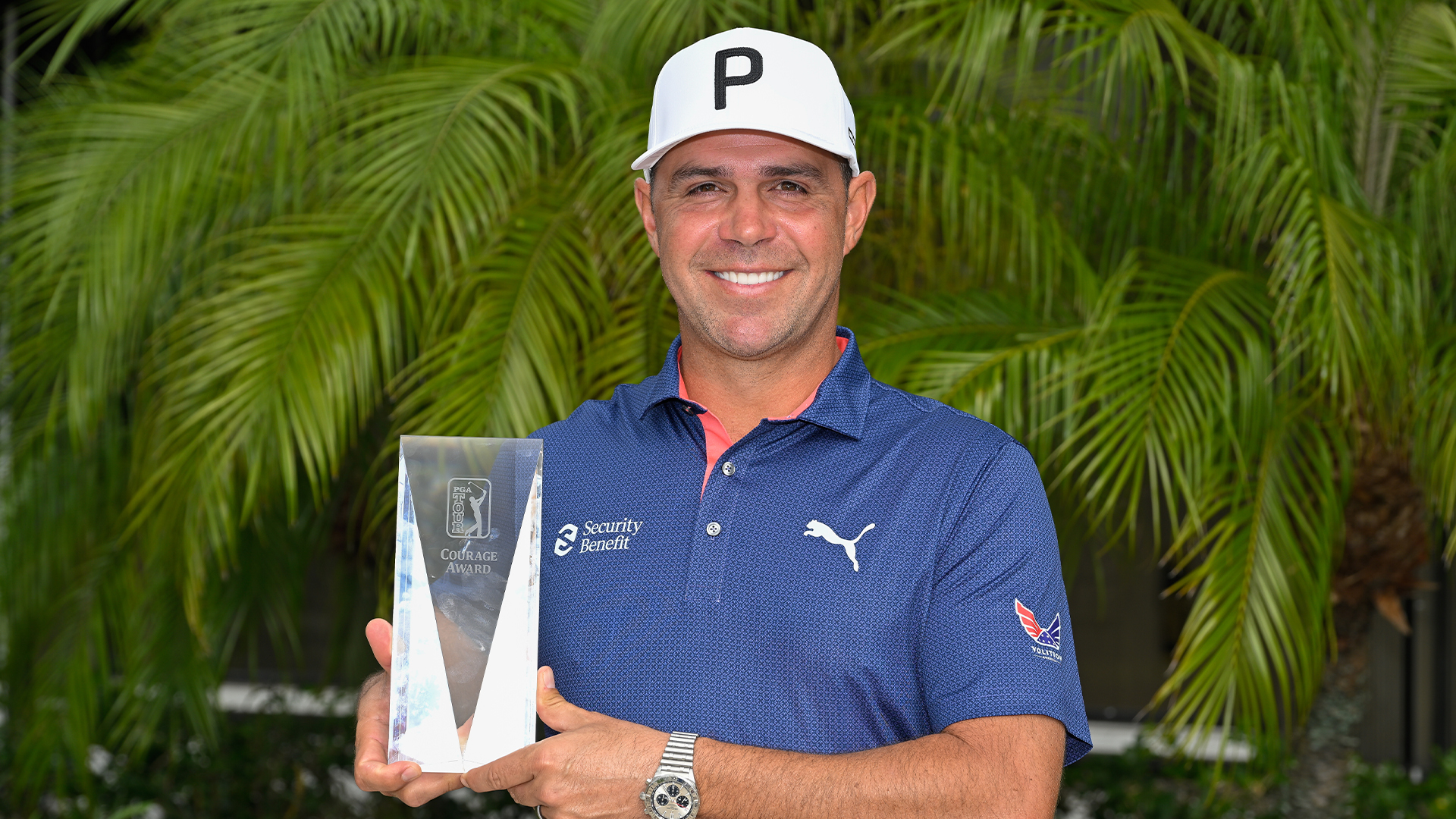 PGA player Gary Woodland has won the Tour's Courage Award after his successful return to play following brain surgery in 2023.