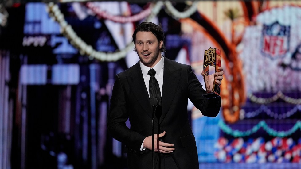 Newly crowned NFL MVP Josh Allen was moved to tears after a Buffalo children's hospital sent him a video to say congratulations.