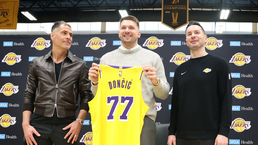 Superstar Luka Doncic was introduced by the Lakers while Anthony Davis joined the Mavericks, capping one of the biggest trades in NBA history.