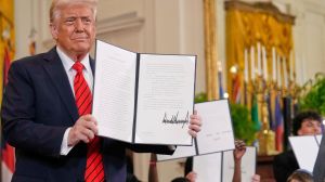 President Donald Trump issues an executive order to shut down the DOE, attributing it to America's struggling academic performance.